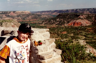 Aaron with Mutt at Palo Duro Canyon, Texas, in 1994.